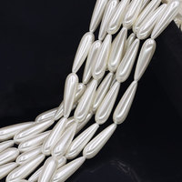 Perles en verre blanc élégantes en forme de goutte 8*30mm 650 pour la fabrication de colliers et bijoux – Stock usine, personnalisables