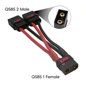 Cable Conector Antideslizante de Alta Resistencia al Calor 120A QS8 Uno a Dos para Baterías de Litio, Ideal para Vehículos Agrícolas RC - Product Image 3