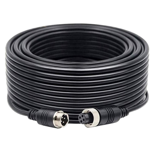 4-Pin Video Data Extension Cable 20 Meter Aviation Connector with PVC Jacket for Car Camera Monitor Accessories