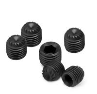 Vis sans tête hexagonale moletée à pointe conique en acier au carbone noir oxydé DIN916K, classe 10.9 et 12.9, système de mesure métrique