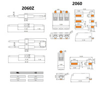 Conector de Bloque de Terminales de Cable PCB SMD con Iluminación LED Fija AOSI SMT 2060, Paso de 4.0 mm (China)
