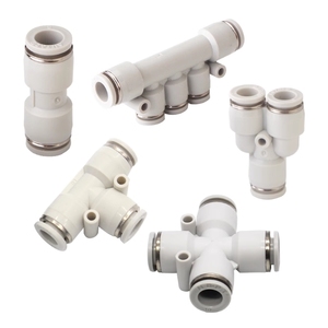 PU16 Empuje para conectar el conector recto, para manguera de aire de poliuretano de 16mm, acoplador rápido neumático - Product Image 1