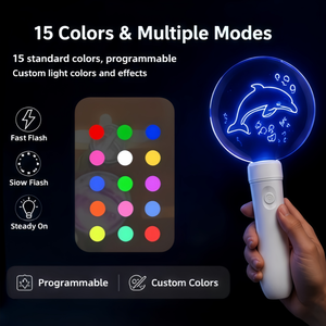 แท่งปากกาไฟ LED แบบ <span class=keywords><strong>RAVE</strong></span> กำลังมาแรงไฟปากกาโหมดมาสเตอร์ทาสพร้อมวัสดุเอบีเอสโลโก้พิเศษปริมาณการซื้อที่กำหนดเองราคาไม่แพง - Product Image 2