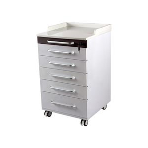 Mobile <b>Side</b> Cabinet 5 <b>Drawer</b> Plastic Top Hospital Cabinet For Dental Clinics Beauty Salons Nurses Durable Storage Unit - Product Image 2