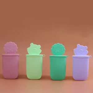 Stampi per ghiaccioli ecologici per gelato e gelato vassoio flessibile rotondo stampo per tazza di snack in Silicone vassoio per cubetti di ghiaccio per bambini piccoli