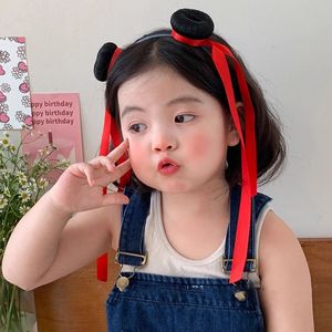 ที่คาดผมทรงผมเด็กสไตล์เนจ่าพร้อมริบบิ้นสีแดงสำหรับเด็กเล่นแต่งกาย - Product Image 2