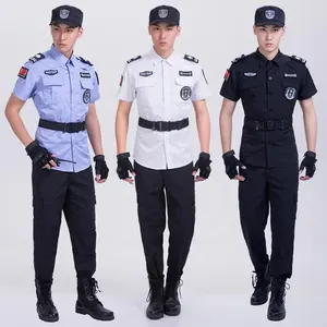 Tùy chỉnh thực hiện bảo vệ đồng phục an ninh Polyester/Bông ngắn tay áo đồng phục tài sản màu đen thoáng khí đặc biệt đào tạo quần áo - Product Image 2