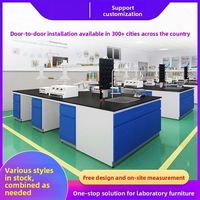 Ventes directes usine KD Chine Modèle 0002 Postes de travail de laboratoire en acier, hotte à fumées chimiques, stratifié résistant aux produits physico-chimiques, central