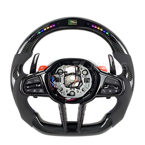 พวงมาลัยคาร์บอนไฟเบอร์พร้อมจอแสดงผล LED แบบกำหนดเองสำหรับรถ BMW รุ่น G ปี 2018-2024 ซีรีส์ 3 4 5 6 8 รุ่น G01 G05 G20 G30 G80 M3 M4 - Product Image 1