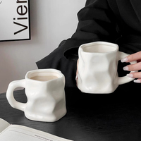 Mug en céramique personnalisé de haute qualité, irrégulier, 300 ml, mug de voyage pour le café, cadeau pour couple, tasses pour amoureux