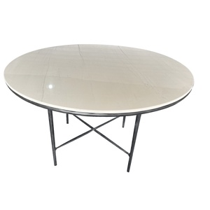 Mesa de Lujo con Base de Hierro Forjado Negro, Mesa de Comedor Redonda Moderna de Mármol Natural para 6 a 8 Personas - Product Image 5