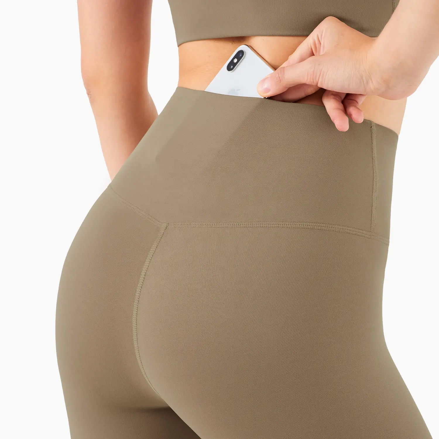 Wholesale Two Piece Soft Yoga Set Back Pocket Gym Legging Sexy Women Sports Bra