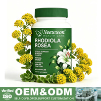 Complément alimentaire en capsules d'extrait de Rhodiola Rosea de marque privée Neewwon, qualité alimentaire, supplément à base de plantes et de vitamines
