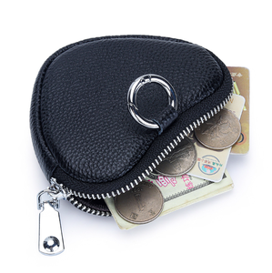 Genuine Leather Coin <b>Purse</b> for Women New Heart Design Coin and Lipstick Earphone Storage Bags With Key Ring - Product Image 4