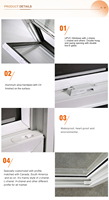 Ventanas de PVC con Diseño de Rejilla Personalizado al por Mayor HOTIAN 2025, Ventanas Abatibles de Vidrio con Mosquitera