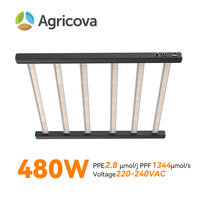 Lampe de culture LED haute efficacité 480W, 6 barres, spectre complet, 2,8 µmol/J, lampe à économie d'énergie pour plantes de jardin d'intérieur