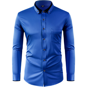 <span class=keywords><strong>Camisa</strong></span> de Vestir <span class=keywords><strong>para</strong></span> <span class=keywords><strong>Hombre</strong></span>, <span class=keywords><strong>Manga</strong></span> <span class=keywords><strong>Larga</strong></span>, Corte Slim Fit, Antiarrugas, Tejido Twill Teñido, con <span class=keywords><strong>Cuello</strong></span> en Contraste, <span class=keywords><strong>para</strong></span> Ocasiones Sociales y de Negocios - Product Image 4