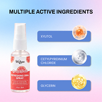 Spray buccal aromatisé aux fruits et à la menthe OEM au xylitol, rafraîchisseur d'haleine, élimine les odeurs, format voyage portable, sans alcool