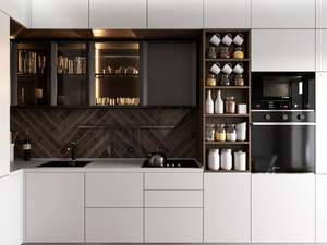 Meubles de cuisine modernes pour la maison, design de salon, luxe, acier inoxydable, meubles de cuisine en bois pour les grossistes - Product Image 6