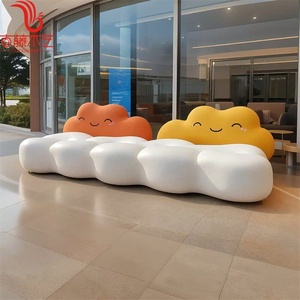 Nuevo Asiento de Fibra de Vidrio Personalizado para Exteriores, Taburete con Forma de Nube, Decoración para Exhibición Comercial - Product Image 1