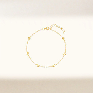 Bracelet à breloques en forme de cœur brillant en argent sterling 925 minimaliste AB039 INS pour femmes, bijoux à porter tous les jours, cadeau d'anniversaire ou de Saint-Valentin - Product Image 4