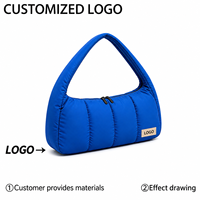 Sac à bandoulière matelassé léger en nylon pour femme, sac à main décontracté pour le quotidien et le shopping, sac sous le bras pour femme