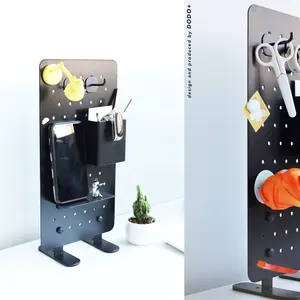 Organizador multifuncional para decoração de parede, metal destacável, com furo, rack de armazenamento para parede, para ambientes internos