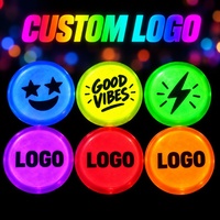 Badge lumineux personnalisé avec logo, rond, en forme de cœur ou d'étoile, 6 couleurs, idéal pour les événements, concerts, soirées, festivals