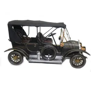 Diskon besar model mobil vintage kerajinan ornamen buatan tangan besi hitam mobil model diecast mobil mainan Model hadiah