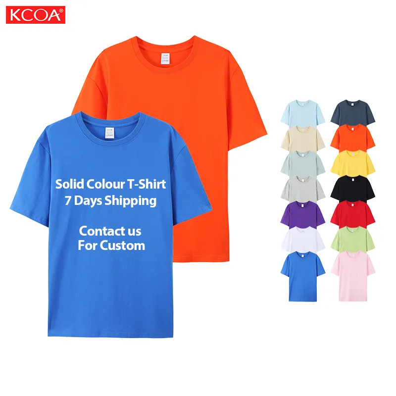100% Katoen Plus Size T-Shirt Effen Colour T-Shirt Voor Mannen Custom Print Logo T-Shirt Print Blanco T-Shirt