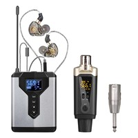Système de monitoring intra-auriculaire sans fil UHF XLR en plastique avec émetteur-récepteur de poche pour chant, diffusion en direct et répétitions de groupe