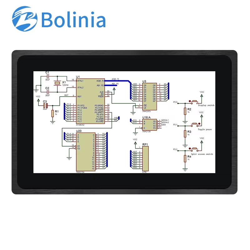 15.6 Inch 1366*768 IPS 1920*1080 VGA Capacitive Touch Metal Aluminum Frame TFT Embedded Pure Flat Industrial LED Monitor