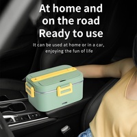 Tragbare Elektrische 1,8L Lunchbox 12V/24V/110V Elektrischer Multifunktions-Speisenwärmer aus Edelstahl für Zuhause, Büro und Auto