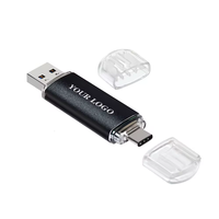 Gitra stik memori Usb Logo kustom, stik memori Usb 2 In 1, putar Usb 3.0 2.0 Otg logam Tipe C
