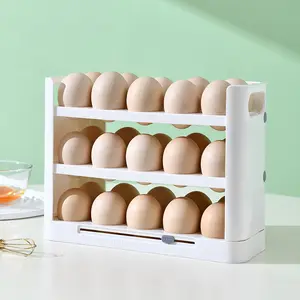 Держатель для яиц в холодильнике, пластиковая стойка для хранения яиц, 3-ярусная коробка для хранения свежих яиц для холодильника