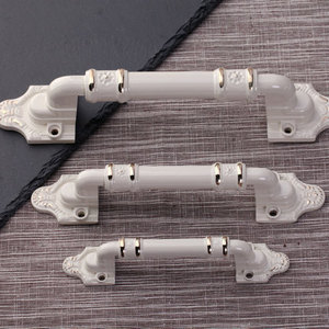 Chinese Style Ivory <b>White</b> Zinc Alloy Cabinet Handles Bar Shape Durable Wooden <b>Door</b> Hardware - Product Image 2