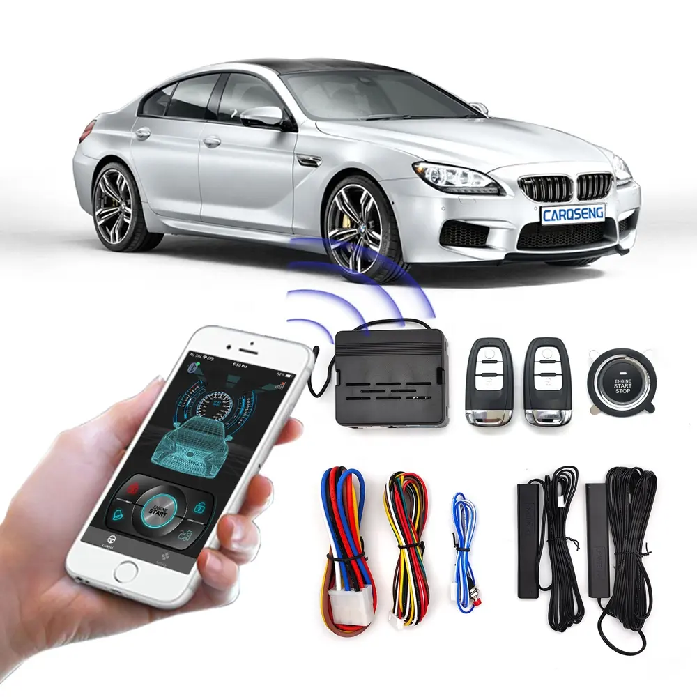 Push Button To Start Stop Engine Mobile Phone App With BT PKE Keyless Car Alarms System Control Ignition