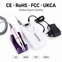 Machine à ongles électrique sans fil portable 30000 tr/min, rechargeable, faible bruit, lime à ongles, polisseuse pour ongles en acrylique, gel UV, nail art