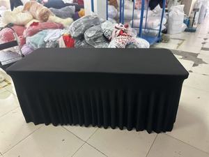 Gonna <span class=keywords><strong>da</strong></span> Tavolo in Spandex Nero di Alta Qualità, Tovaglia Plissettata per Decorazioni di Matrimoni, Feste e Banchetti - Product Image 5