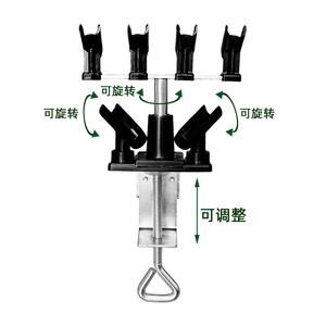 Soporte para bolígrafo con aerógrafo, 6 piezas, ángulo ajustable con clip para obras de arte, portátil de aluminio - Product Image 3