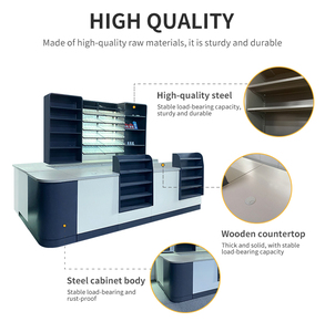 Mostrador de Caja de Madera para <span class=keywords><strong>Supermercado</strong></span>, Estantes de Exhibición Personalizados - Product Image 3