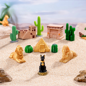 Venta al por mayor Antiguo Egipto Desierto Ciudad Castillo Pirámide Estatua de piedra Oasis Perro Modelo Resina Ornamento Artesanía - Product Image 3