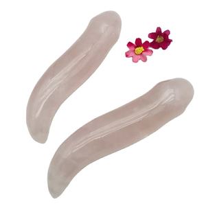 Venta al por mayor de cristales rosas naturales, varitas de masaje curativas, piedra de cuarzo rosa, consolador de pene de cristal, varita de masaje - Product Image 1