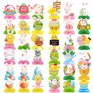 9 miếng trứng thỏ dễ thương hạnh phúc phục sinh chủ đề tổ ong đồ trang trí bàn trang trí bàn trang trí - Product Image 2