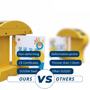 Barrière de sécurité compacte en acier inoxydable 304 pour enfants, avec reconnaissance faciale RFID, anti-collision, moteur sans balais, IP44, pour petits espaces - Product Image 3