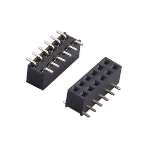 Soulin Conector de cabeça fêmea de 2-40 pinos para medidor de demanda, ângulo reto SMT de 2.0 mm de passo único e dupla linha