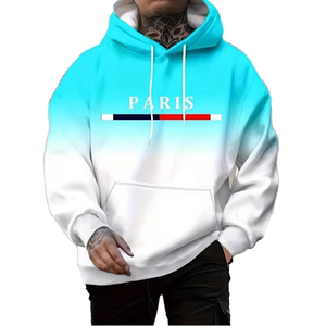 Sudadera con Capucha para Hombre, 100% Poliéster, Tejido con Estampado Digital de Color Sólido, Estilo Casual, Cómoda, Elástica, con Cordón Ajustable, a la Moda - Product Image 1
