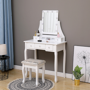 Comò da camera da letto con specchio, moderno, rimovibile, in legno bianco, personalizzabile, per trucco, per <span class=keywords><strong>donna</strong></span> - Product Image 2