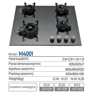 <span class=keywords><strong>Table</strong></span> <span class=keywords><strong>de</strong></span> <span class=keywords><strong>cuisson</strong></span> à <span class=keywords><strong>gaz</strong></span> encastrable 4 brûleurs, design pliable avec fonctionnalités personnalisables - Product Image 6