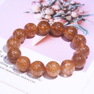 <span class=keywords><strong>Bracelet</strong></span> en cristal de cheveux en cuivre naturel pour hommes et femmes Rutile de cheveux en cristal de titane en cristal de cuivre <span class=keywords><strong>brésilien</strong></span> - Product Image 1